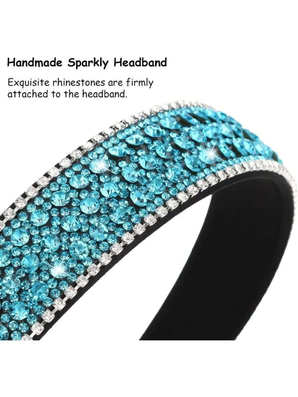 Sparkly Rhinestone Headbands for Women & Girls - Glitter Hair Accessories Set